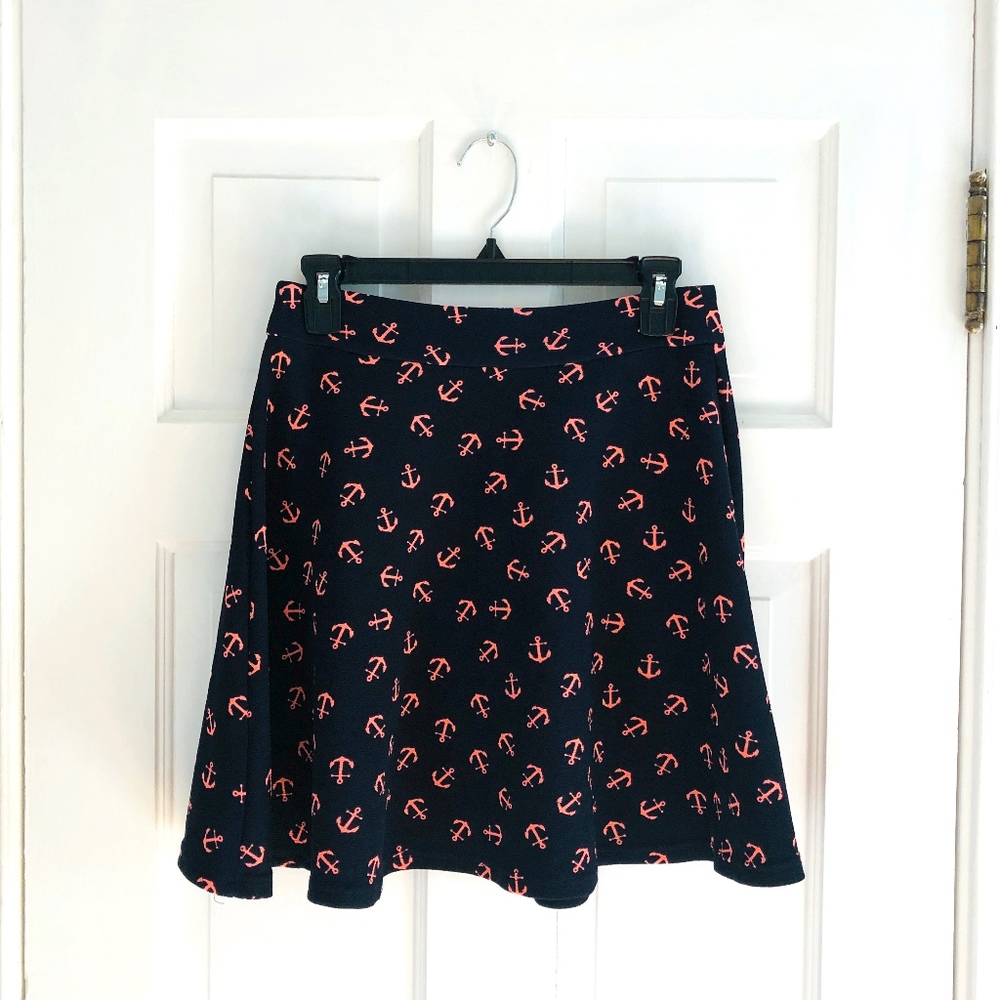 Rue 21 Pink / Navy Anchor Skirt